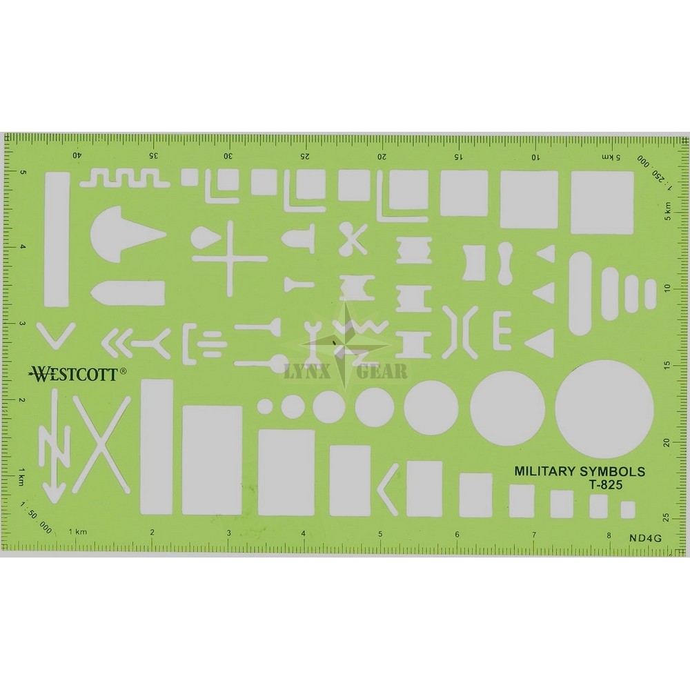 Westcott Technical Drawing Military Symbols Template (T-825)